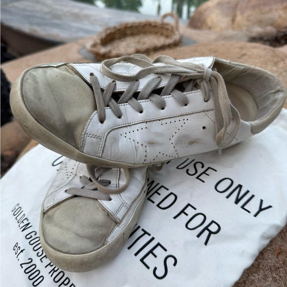 Original authentic Golden Goose superstar everyday tan and white sneakers shoes - Picture 1 of 9